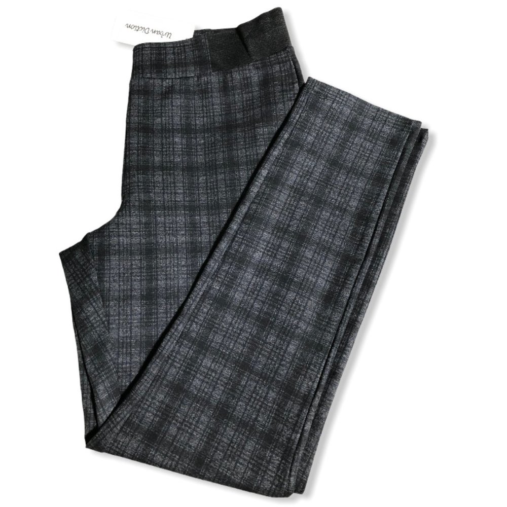 Urban Diction Black Plaid Skinny Pants-Sz L